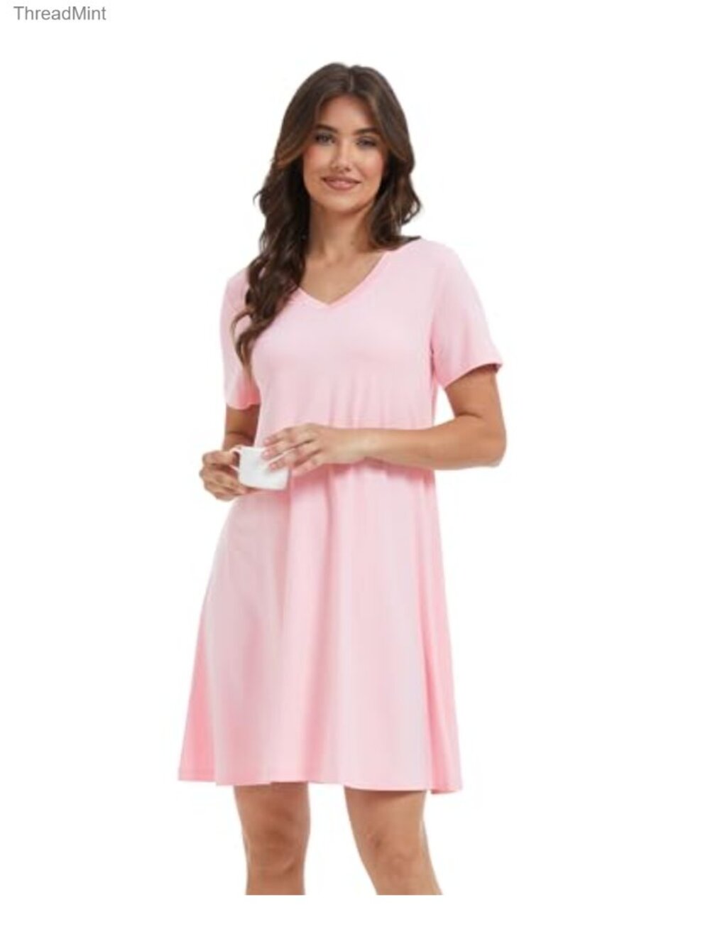 Cooling Bamboo Viscose Nightgown Women Moisture-Wicking Sleep Dress